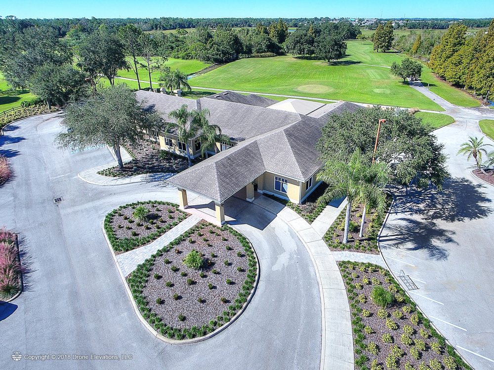 overhead view of the clubhouse