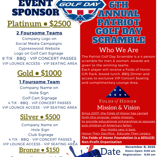 Patriot Golf Day - $50 Donation