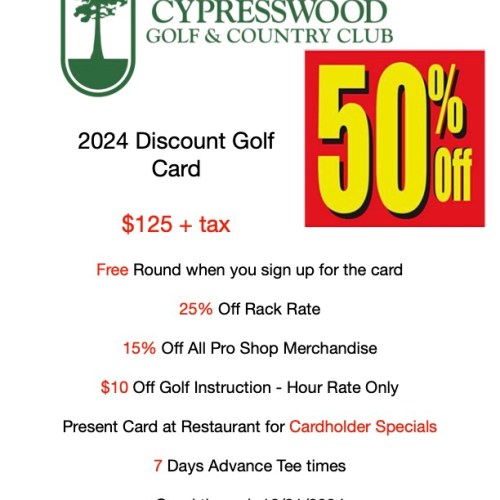 2024 Cypresswood Discount Card