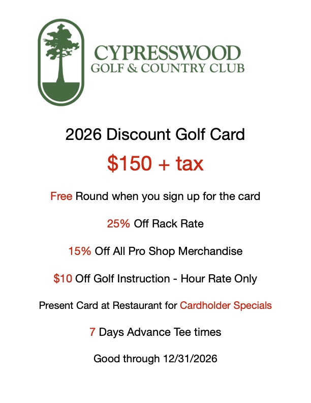 2026 Cypresswood Discount Card